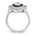 Sterling Silver Rhodium-plated CZ and Synthetic Blue Spinel Ring - QR-7D30E053-7153