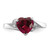 Sterling Silver Rhodium-plated CZ and Synthetic Ruby Heart Ring - QR-D880DA74-7524