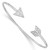 Sterling Silver Rhodium-plated CZ Arrow Cuff Bangle