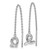 Sterling Silver Rhodium-plated CZ Awareness Ribbon Dangle Threader Earrings