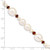 14K 6-7mm White Semi-Round and Rice Freshwater Cultured Pearl and Garnet Beads 7.25 inch Bracelet