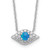 Sterling Silver Rhodium-plated CZ Blue Cr. Opal Evil Eye w/2in ext Necklace