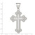 Sterling Silver Rhodium-plated CZ Budded Cross Pendant - QC-028F4733-5459