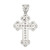 Sterling Silver Rhodium-plated CZ Budded Cross Pendant - QC-028F4733-5459