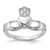 Sterling Silver Rhodium-plated CZ Claddagh Ring - QR-87BEF189-1292