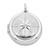 Sterling Silver Rhodium-plated CZ Compass 20mm Round Locket