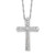 Sterling Silver Rhodium-plated CZ Cross 18in w/2in ext. Necklace