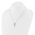 Sterling Silver Rhodium-plated CZ Cross 18in w/2in ext. Necklace
