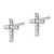 Sterling Silver Rhodium-plated CZ Cross Post Earrings and Pendant Set