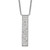 Sterling Silver Rhodium-plated CZ Dangle Bar Necklace