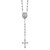 Sterling Silver Rhodium-plated CZ Diamond-cut Beaded 18 inch Rosary Necklace