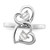 Sterling Silver Rhodium-plated CZ Double Heart Ring - QR-E4EAD3D8-8217