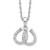 Sterling Silver Rhodium-plated CZ Double Horseshoe Necklace