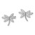 Sterling Silver Rhodium-plated CZ Dragonfly Post Earrings - QE-F089FED4-2295