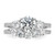 Sterling Silver Rhodium-plated CZ Engagement Ring and Band Set - QR-ACF3A4BE-1155