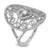 Sterling Silver Rhodium-plated CZ Filigree Oval Ring - QR-1AF73689-1592