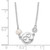 Sterling Silver Rhodium-plated CZ FW Cultured Pearl w/Hearts Necklace