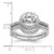 Sterling Silver Rhodium-plated CZ Halo Engagement Ring & Band Set - QR-1EB7AFE1-3870