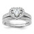 Sterling Silver Rhodium-plated CZ Heart and Band 2 Ring Set - QR-1DD19235-7863
