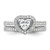 Sterling Silver Rhodium-plated CZ Heart and Band 2 Ring Set - QR-49E29E12-5455