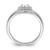 Sterling Silver Rhodium-plated CZ Heart and Bands Three Ring Set - QR-1456AF7D-7008