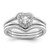 Sterling Silver Rhodium-plated CZ Heart and Bands Three Ring Set - QR-65D1D1DE-9938