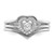 Sterling Silver Rhodium-plated CZ Heart and Bands Three Ring Set - QR-65D1D1DE-9938