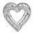 Sterling Silver Rhodium-plated CZ Heart Chain Slide Pendant