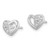 Sterling Silver Rhodium-plated CZ Heart Post Earrings - QE-BD7720C9-3222
