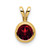 14k 6mm Garnet bezel pendant