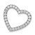 Sterling Silver Rhodium-plated CZ Heart Slide Pendant