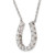 Sterling Silver Rhodium-plated CZ Horseshoe Necklace