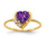 14k 6mm Heart Amethyst AA Diamond ring - Y2-17398023-7194