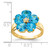14k 6mm Heart Blue Topaz AA Diamond ring