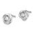 Sterling Silver Rhodium-plated CZ Love Knot Earrings w/2in ext Necklace Set