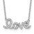 Sterling Silver Rhodium-plated CZ LOVE w/1in ext Necklace