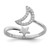 Sterling Silver Rhodium-plated CZ Moon and Star Ring - QR-7A482081-7102