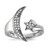 Sterling Silver Rhodium-plated CZ Moon w/Star Polished Ring - QR-AD140224-6824