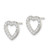 Sterling Silver Rhodium-plated CZ Open Heart Post Earrings