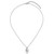 Sterling Silver Rhodium-plated CZ Oval with Butterfly 16 inch with 1.5 inch Extension Necklace