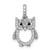 Sterling Silver Rhodium-plated CZ Owl Pendant - QC-D4251D61-7054