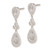 Sterling Silver Rhodium-plated CZ Pav‚ Pear Dangle Post Earrings - QE-8B7E21EE-5364