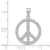 Sterling Silver Rhodium-plated CZ Peace Symbol Pendant