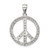 Sterling Silver Rhodium-plated CZ Peace Symbol Pendant