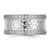 Sterling Silver Rhodium-plated CZ Polished And Hammered 9.5mm Band Size 6 Ring