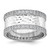Sterling Silver Rhodium-plated CZ Polished And Hammered 9.5mm Band Size 7 Ring