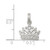 Sterling Silver Rhodium-plated CZ Polished Crown Charm
