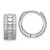 Sterling Silver Rhodium-plated CZ Polished Hearts Hinged Hoop Earrings