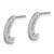 Sterling Silver Rhodium-plated CZ Polished J-Hoop Post Earrings - QE-D621A51D-1180