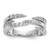 Sterling Silver Rhodium-plated CZ Polished Multi-Row Size 6 Ring